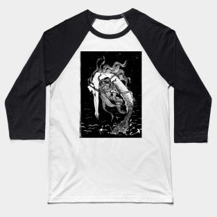 Line art Mermaid Baseball T-Shirt